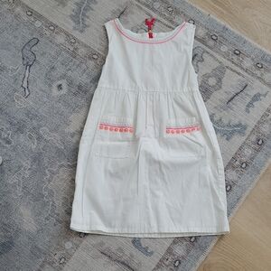 Vineyard Vines Girls White Lined Embroidered Dress Sz7